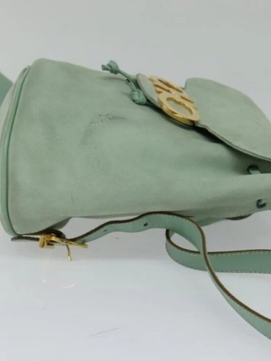 Salvatore Ferragamo Backpack Suede Peppermint Gold Auth 115402 main image 8